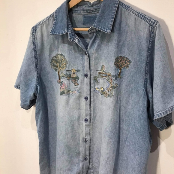 Vintage button up jean shirt - Picture 3 of 10